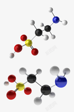 光谱红黑白色牛磺酸分子形状高清图片
