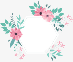 粉色花朵春天边框矢量图素材