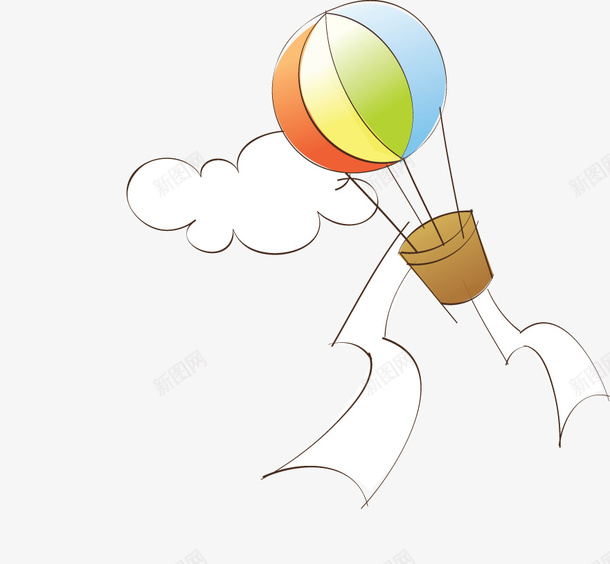氢气球云天空png免抠素材_88icon https://88icon.com 卡通手绘 天空 小清新 氢气球 白云 风景