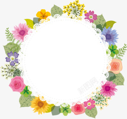 多彩美丽欧式花朵标签素材