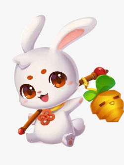 萌萌的兔子卡通可爱小动物装饰动物头像高清图片