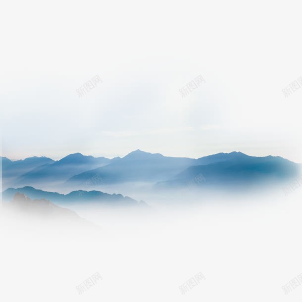 远山png免抠素材_88icon https://88icon.com 蓝天绿水 蓝色 远山 青山