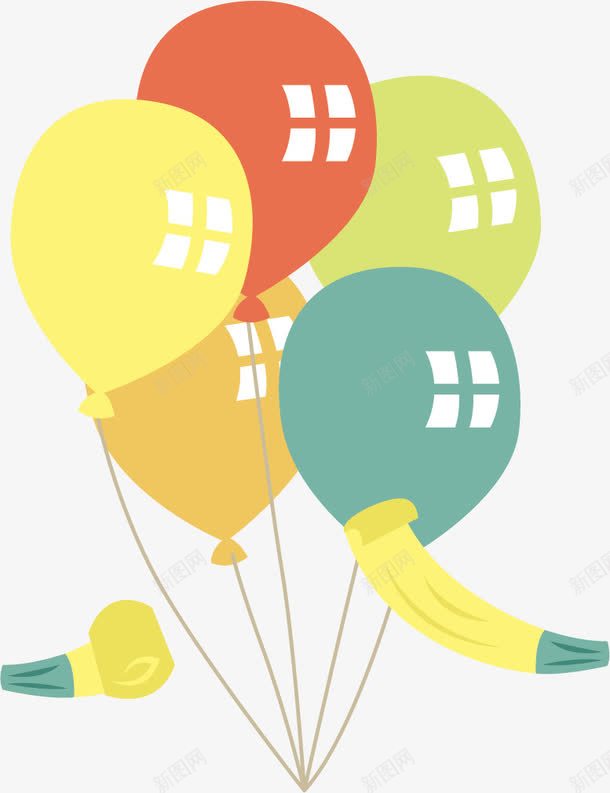 彩色扁平气球png免抠素材_88icon https://88icon.com 庆典 庆祝 彩色 扁平 欢庆 气球 浮动 聚会