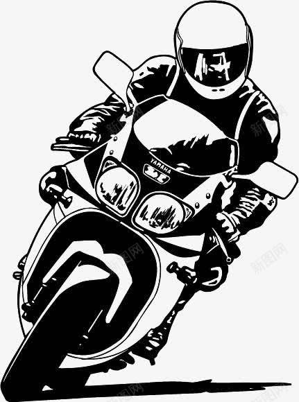 骑摩托的人png免抠素材_88icon https://88icon.com 手绘 摩托车 线条 黑色
