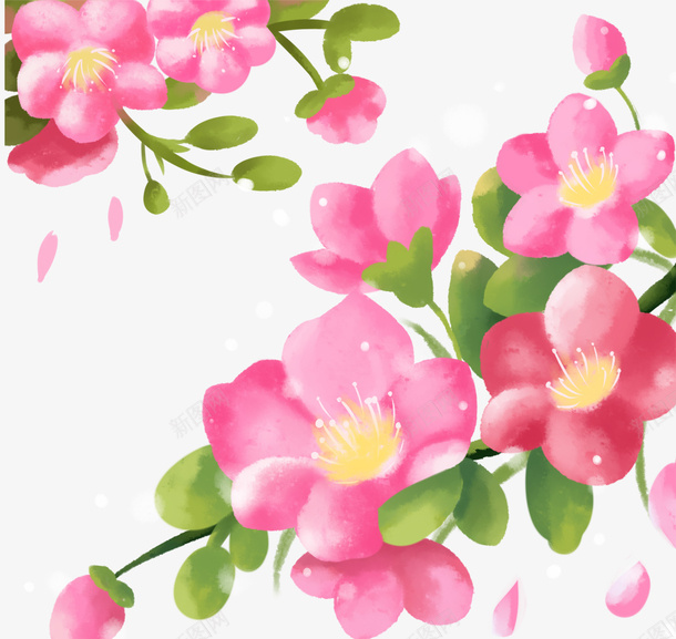 春天装饰手绘桃花psd免抠素材_88icon https://88icon.com 手绘插画 春天 桃花 花卉 花束 装饰图案 鲜花