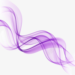 紫色线条透明波浪元素素材