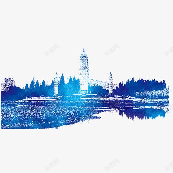 大理风景png免抠素材_88icon https://88icon.com 云南 大理 建筑 旅游 蓝色 风景