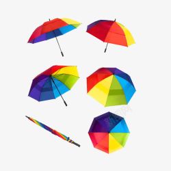 彩色雨伞彩虹色效果高清图片