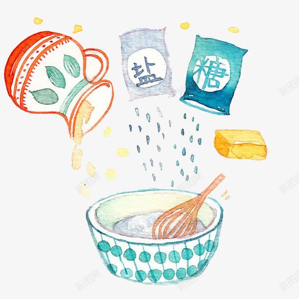 食品制作手绘图png免抠素材_88icon https://88icon.com 手绘 盐巴 盐袋子 碗 糖袋子 罐子 美食制作