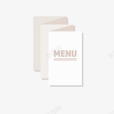 长行折页手绘新餐厅图标图标