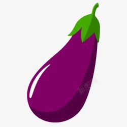 手绘多肉紫色新鲜食物生鲜茄子卡通高清图片