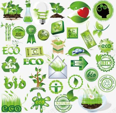 绿色能源图标绿色环保图标矢量图图标