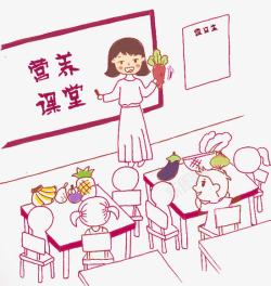 卡通教师学生营养课堂高清图片