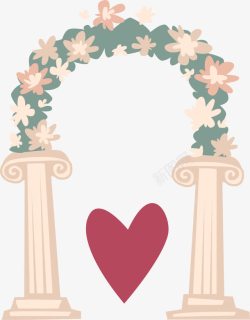 婚礼拱门装饰卡通矢量图素材