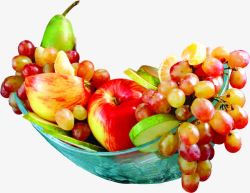免抠新鲜水果盘葡萄苹果新鲜水果盘高清图片