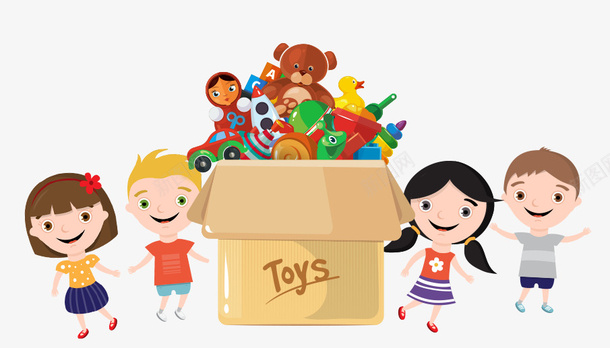 卡通手绘分享礼物的孩子psd免抠素材_88icon https://88icon.com 分享礼物的 卡通 孩子 手绘 玩具 箱子里的礼盒 高兴的孩子