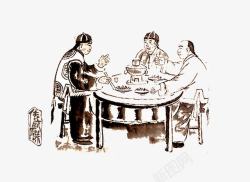 矢量古代人古代人吃火锅高清图片
