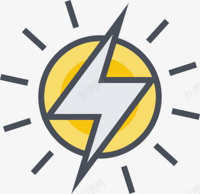 太阳能光伏发电太阳能发电图标图标