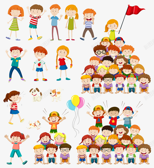 儿童矢量图eps免抠素材_88icon https://88icon.com PNG免抠图下载 小学生 幼稚园 开心 装饰 运动会 矢量图