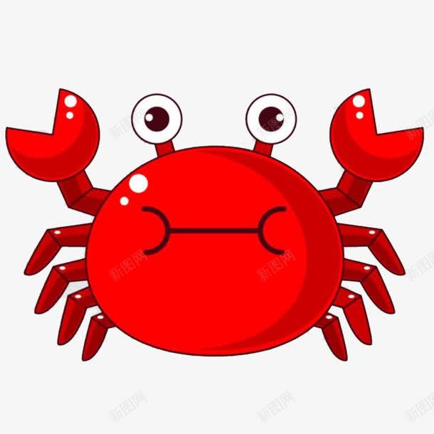 卡通螃蟹png免抠素材_88icon https://88icon.com 卡通 卡通动物 卡通海产品 卡通背景 卡通色图 海鲜 红色 螃蟹