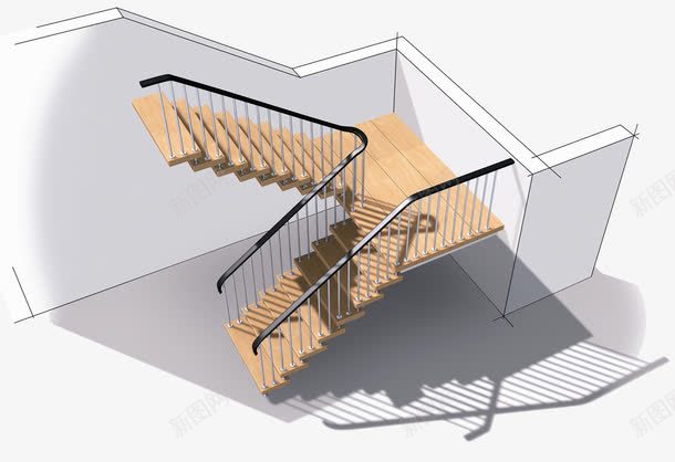 室内楼梯png免抠素材_88icon https://88icon.com 室内 家居 建筑物 楼梯 白色墙壁