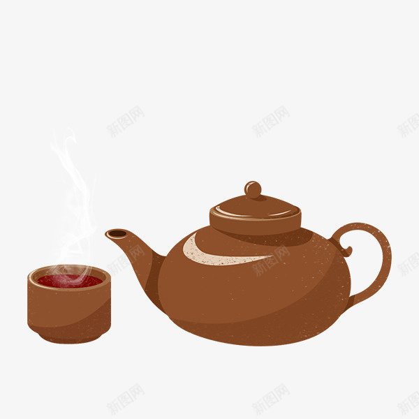 卡通手绘杯子泡好的茶png免抠素材_88icon https://88icon.com 卡通手绘杯子泡好的茶 茶壶 茶文化 茶杯 饮茶