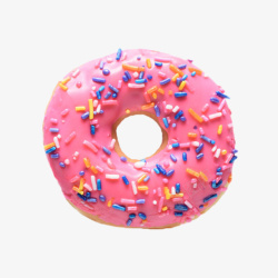 蛋白粉红色圆形甜甜圈实物高清图片