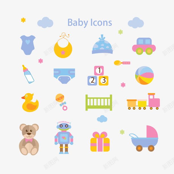 婴儿用品png免抠素材_88icon https://88icon.com 儿童用具 母婴用品 道具