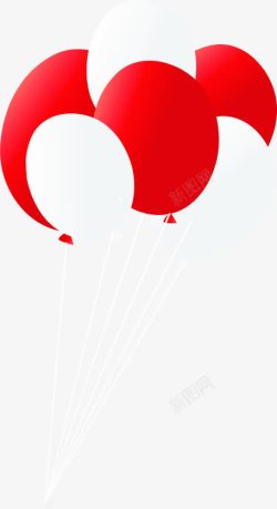 红色白色飞舞气球素材