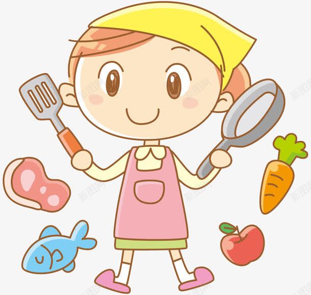 卡通小厨师png免抠素材_88icon https://88icon.com 卡通 厨具 厨师 厨房 可爱 女人 女孩 手绘 水果 蔬菜