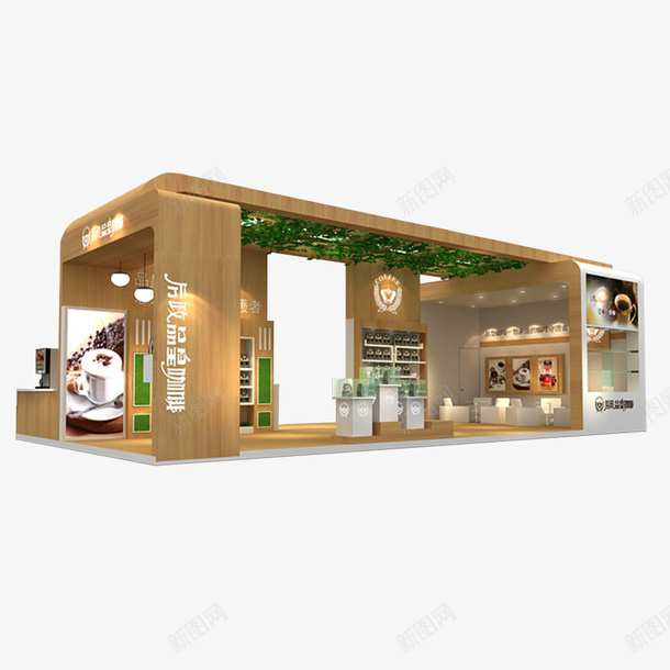 木质3D展厅png免抠素材_88icon https://88icon.com 3D展厅 三面开口 展示设计 效果图 木结构 木质展台 田园清新