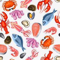螃蟹虾贝壳海鲜卡通各种海鲜高清图片