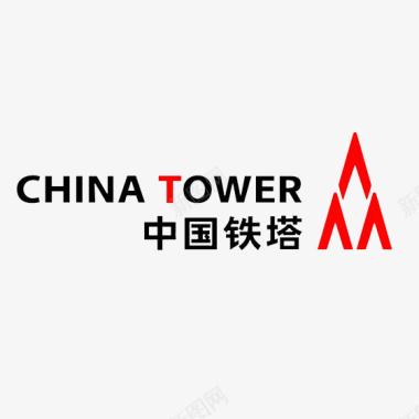 几何线条背景红色中国铁塔LOGO标志图标图标