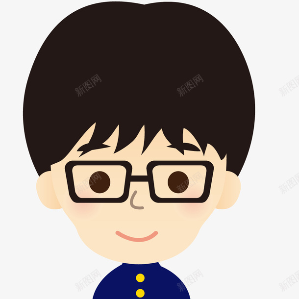 戴眼镜的短发男生png免抠素材_88icon https://88icon.com 人物 卡通 学生 男生 眼镜 短发男生 简图