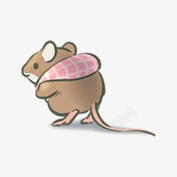 旅行青蛙出门游玩的小老鼠高清图片