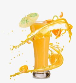 创意合成橙汁汽水素材
