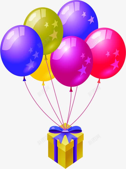 手绘星星气球海报png免抠素材_88icon https://88icon.com 星星 气球 海报