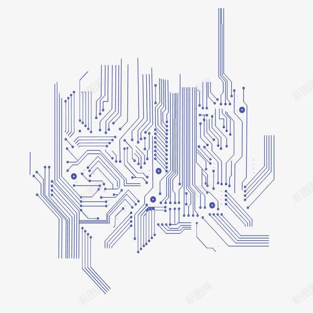 蓝色电流线路电路板引线png免抠素材_88icon https://88icon.com 引线 接线图 电流 电流线条 电路板 线路 蓝色