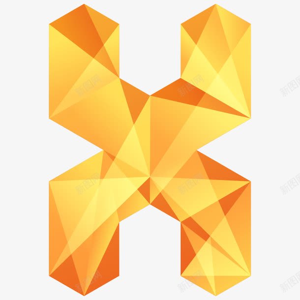 几何拼接字母Xpng免抠素材_88icon https://88icon.com X 几何 创意 字母 折纸 拼接 钻石 黄色