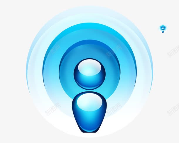 蓝色信号波段png免抠素材_88icon https://88icon.com WIFI WIFI图案 信号波段 蓝色