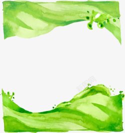 手绘绿色边框素材