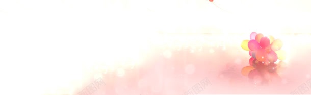 粉色温馨气球背景banner背景