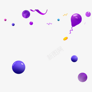 渐变飘带装饰png免抠素材_88icon https://88icon.com 气球 渐变 科技 紫色 飘带