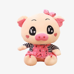 儿童节礼物粉色小猪公仔高清图片