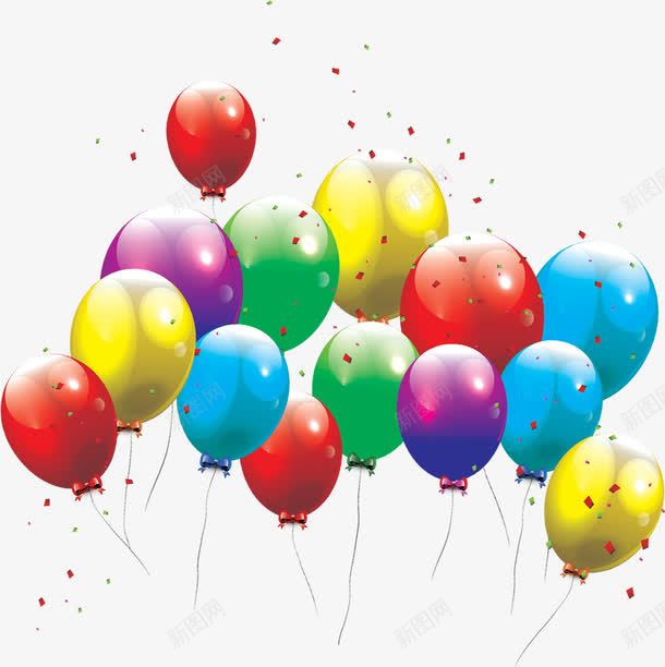 彩色气球新年派对海报png免抠素材_88icon https://88icon.com 彩色 新年 气球 派对 海报