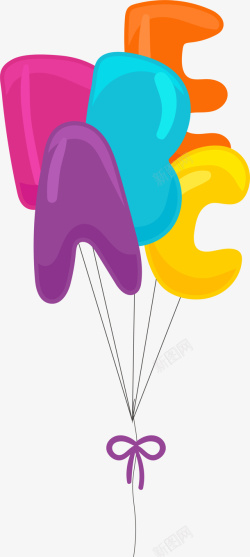 彩色卡通字母气球素材
