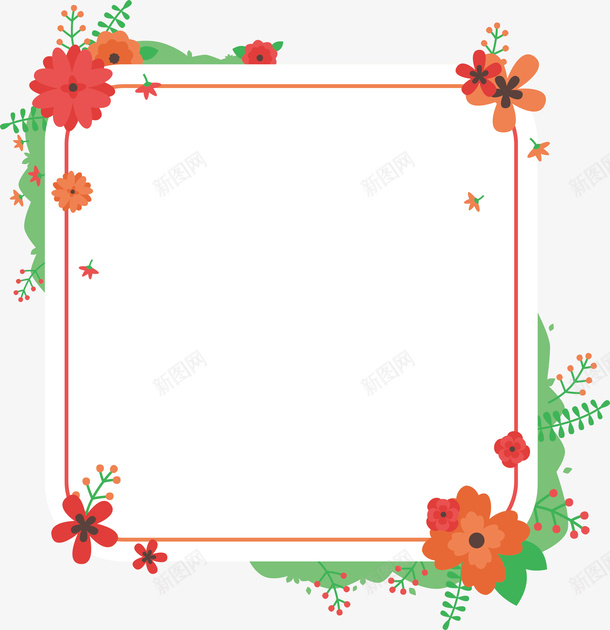 红色碎花装饰框png免抠素材_88icon https://88icon.com 婚礼标题框 矢量png 碎花 碎花装饰框 碎花边框 红色碎花