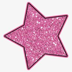 耀眼粉色五角星亮片装饰高清图片