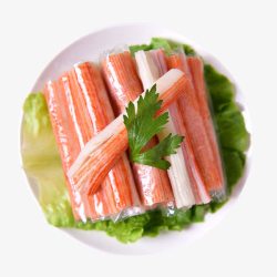 日式蟹肉一盘火锅蟹柳棒高清图片