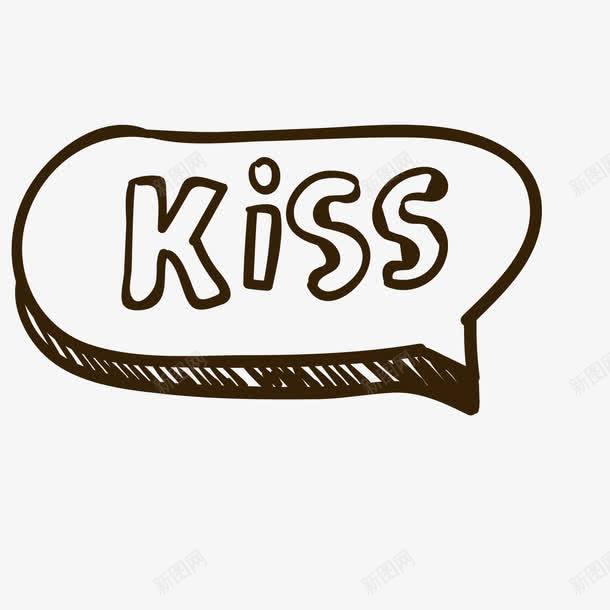 卡通创意手绘png免抠素材_88icon https://88icon.com kiss 亲吻 对话框 手绘 绘画 聊天 语言气泡